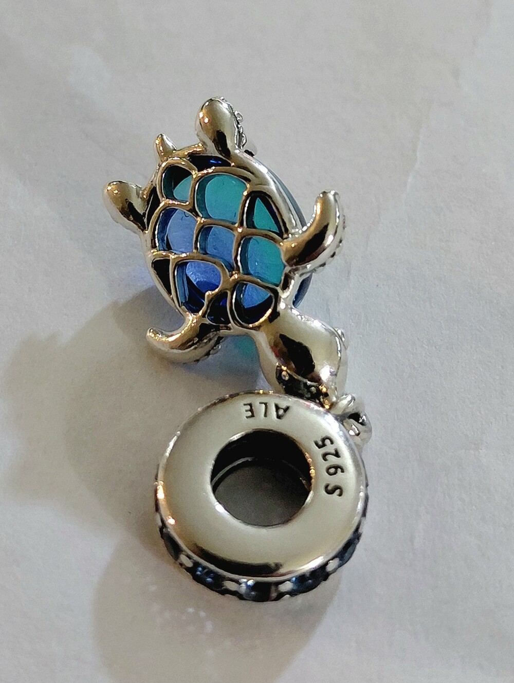 Authentic NEW Pandora Murano Glass Sea Turtle Dangle Charm S925ALE CZ - Picture 5 of 8
